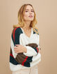 I.Code babery green, ecru, khaki and red sweater-2