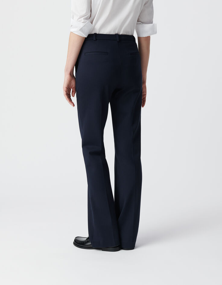 Marine geklede flare broek milanotricot Dames-5