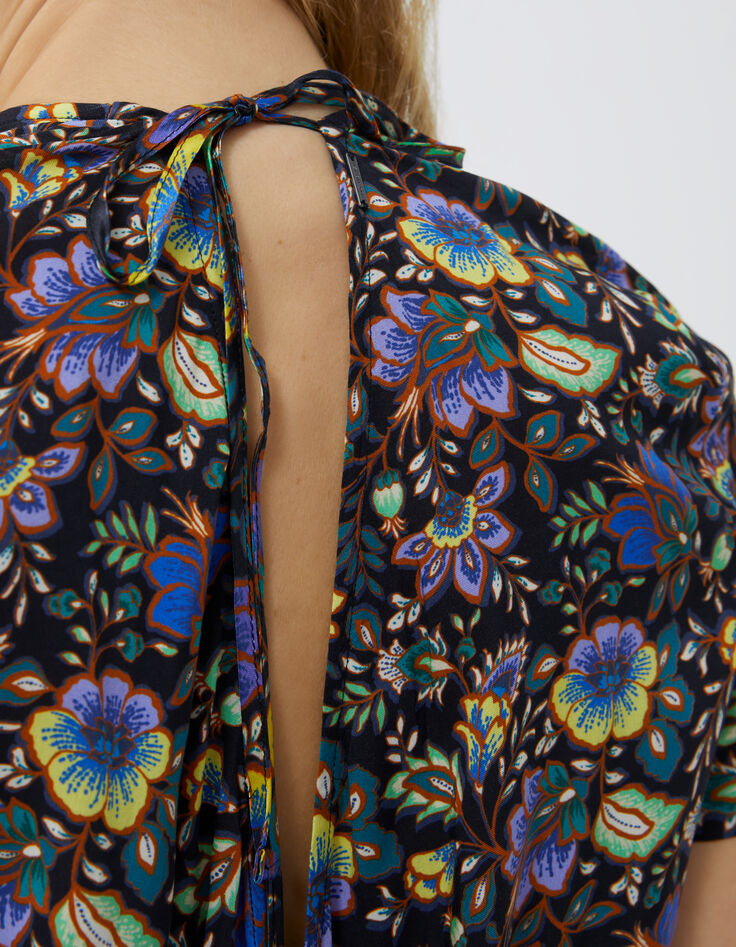 Women’s black XL flower print jumpsuit-4