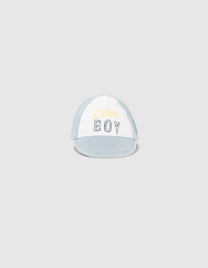 Baby boys’ blue cap with embroidered slogan - IKKS