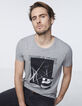 Grau meliertes Herren-T-Shirt Rock&Free mit Laser-1