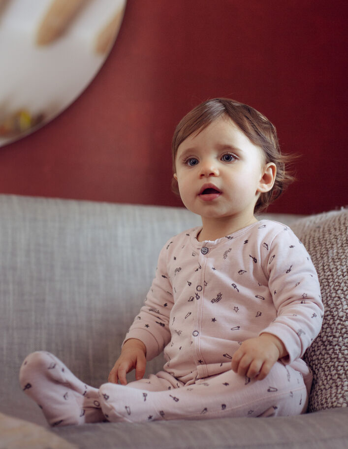 Lichtroze pyjama rockprint biokatoen baby’s-1
