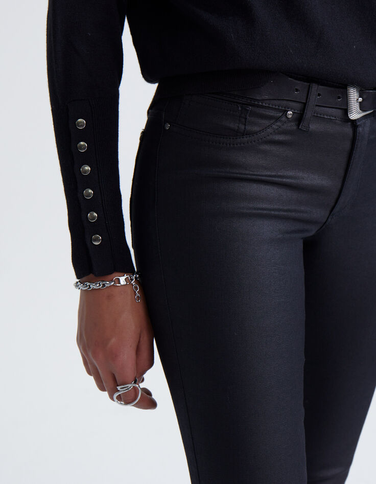 JEGGING noir glossy taille basse femme-5