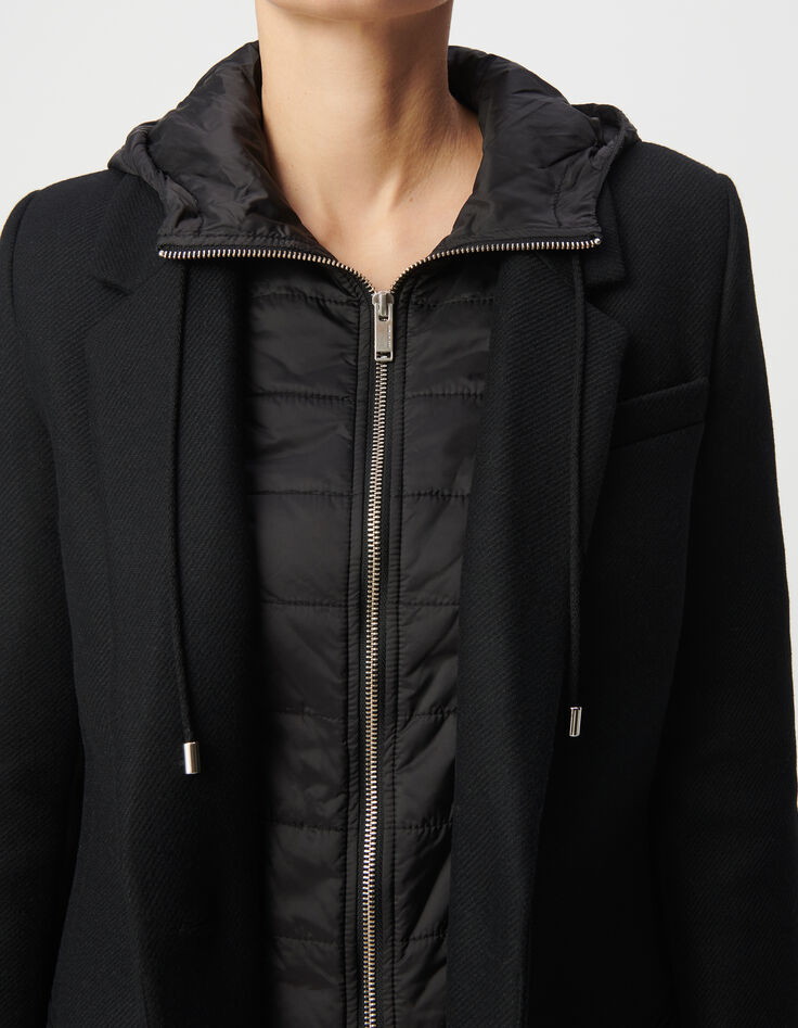 Manteau drap de laine à capuche femme-5