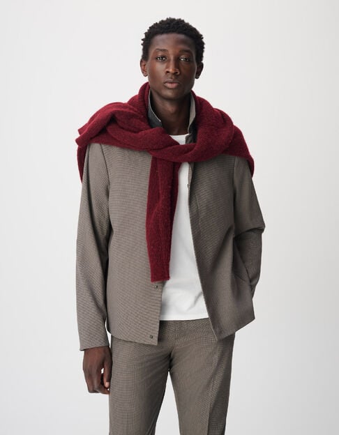 Veste de costume marron motif pied-de-puce Homme - IKKS