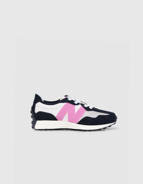 Girls' s NEW BALANCE 327 Black, ecru, pink trainers - IKKS