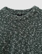 Girls’ green decorative mouliné knit sweater-3