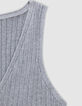 Pull débardeur gris tricot fantaisie-6