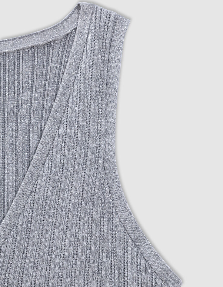 Pull débardeur gris tricot fantaisie-6 Pull débardeur gris tricot fantaisie-6