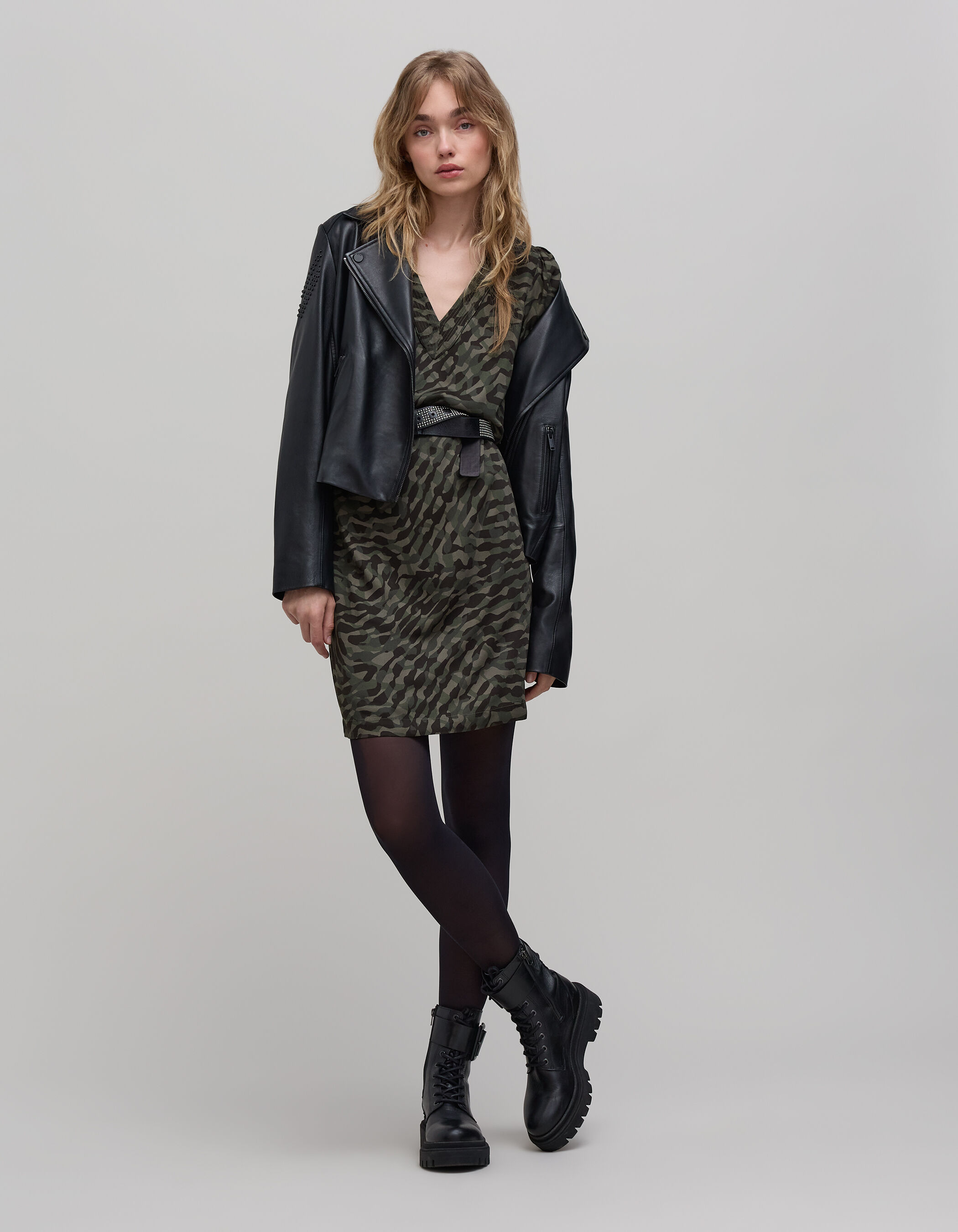 Robe kaki imprime camouflage Femme IKKS