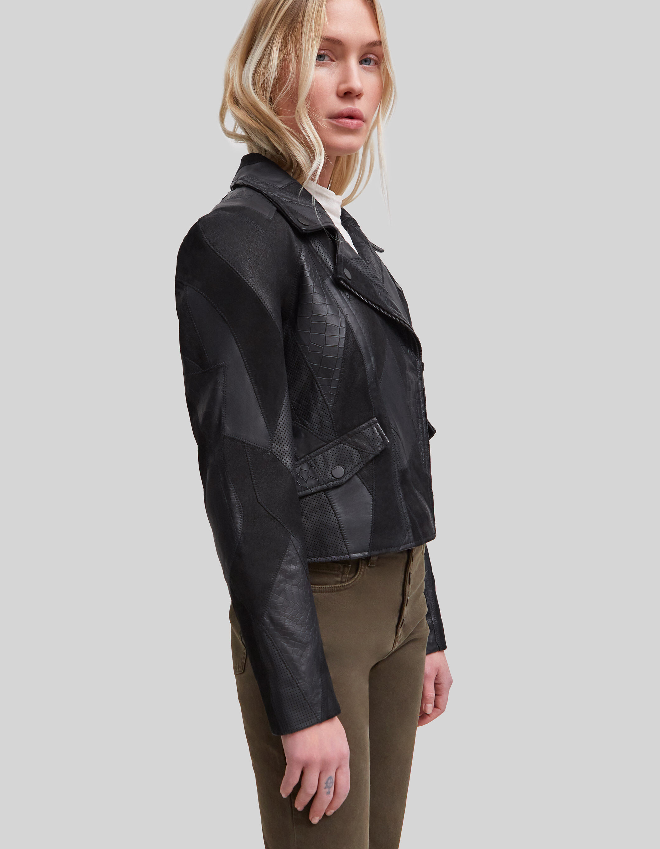 Veste en cuir femme ikks new arrivals