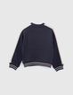 Sweat marine avec étoile sequins réversibles fille-4