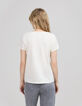 Gebroken wit T-shirt Arty vrouwenfoto Dames-3