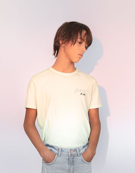 Mintgrünes Jungen-T-Shirt aus Biobaumwolle mit Fotos 