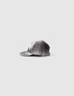 Casquette noire à carreaux message brodé fille-2