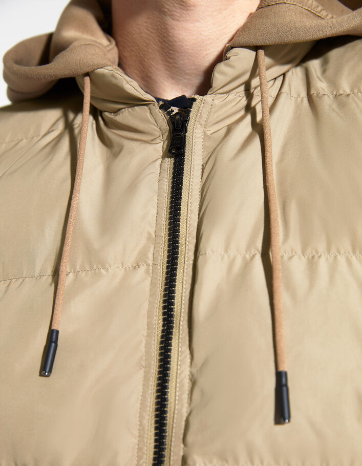 Men’s mink padded jacket with mixed fabric hood - IKKS