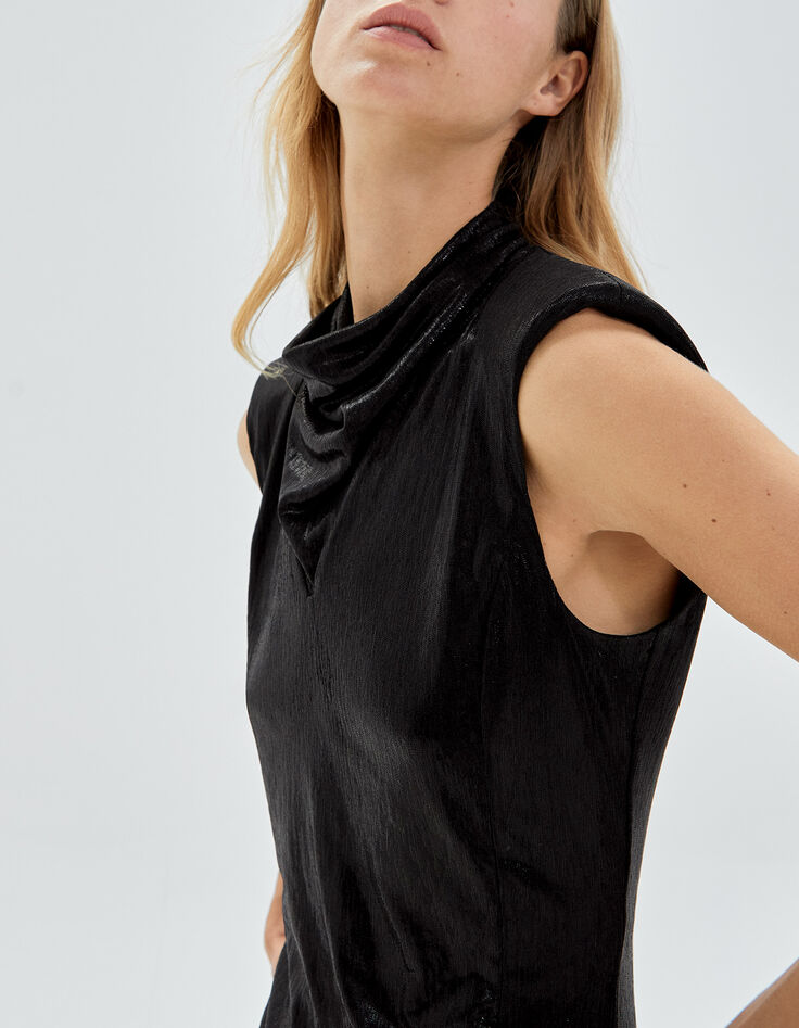 Pure Edition-Women’s black short draped dress-4 Pure Edition-Women’s black short draped dress-4