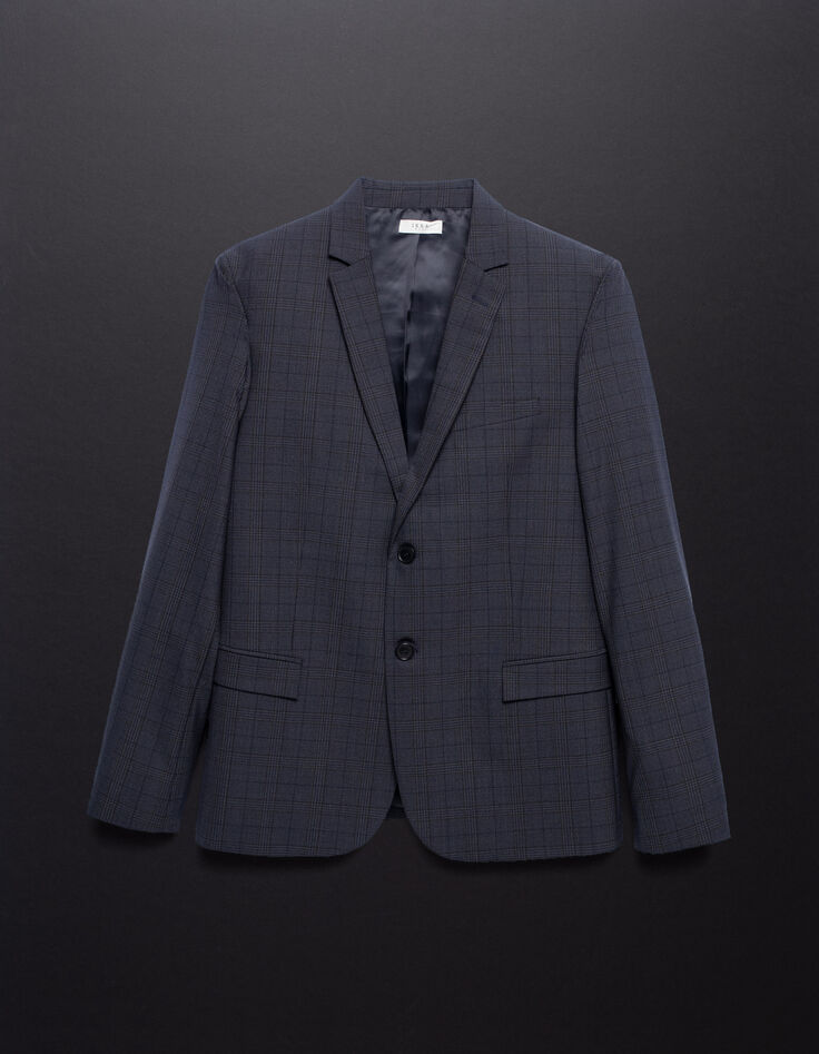 Marineblauwe blazer prince-de-galles TRAVEL SUIT Heren-4