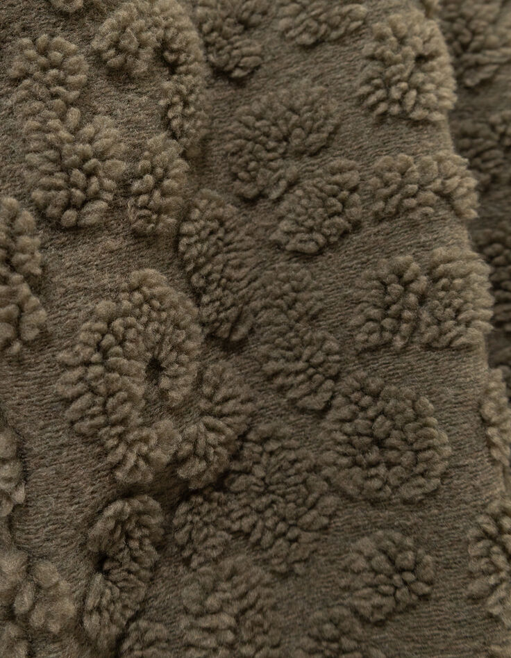 Sweat kaki jacquard sherpa léopard garçon-9