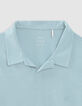 Herrenpoloshirt REGULAR, hellblau, Biowolle, geflammt-7