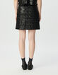 Jupe noire broderies sequins graphiques Femme-3