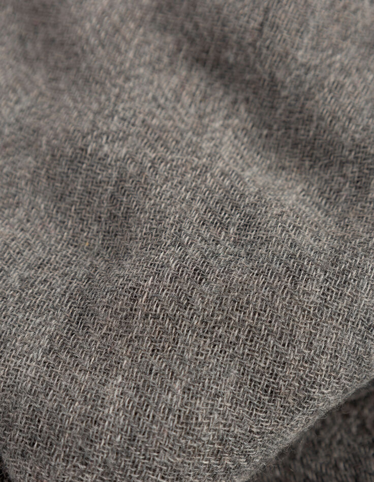 Women’s grey wool and cashmere square scarf-3 Women’s grey wool and cashmere square scarf-3