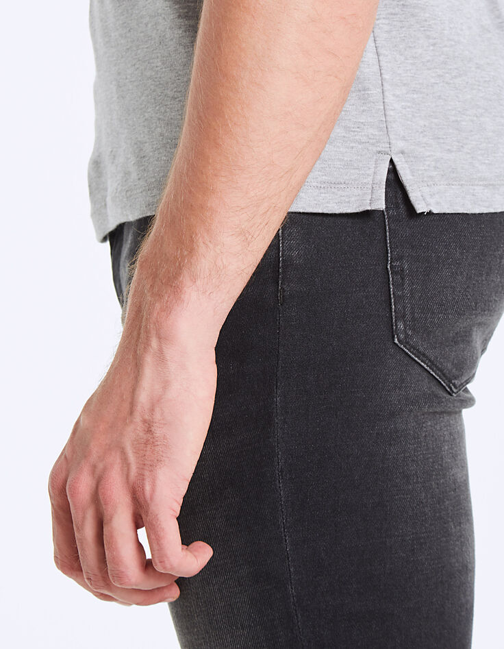 Gechineerde grijze interlock-polo voor heren-5 Gechineerde grijze interlock-polo voor heren-5