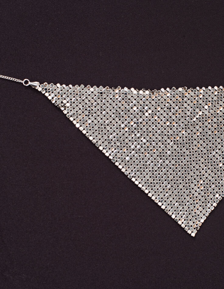 Women’s silver-toned mesh scarf necklace-5