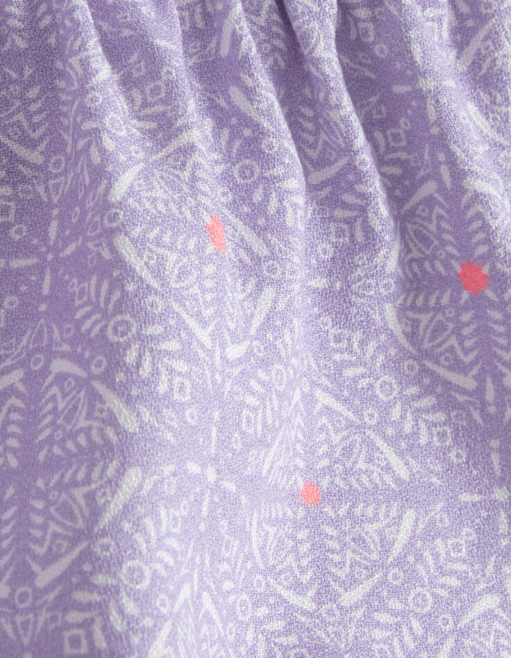 Lila jurk met Cubaanse tegelprint meisjes-5