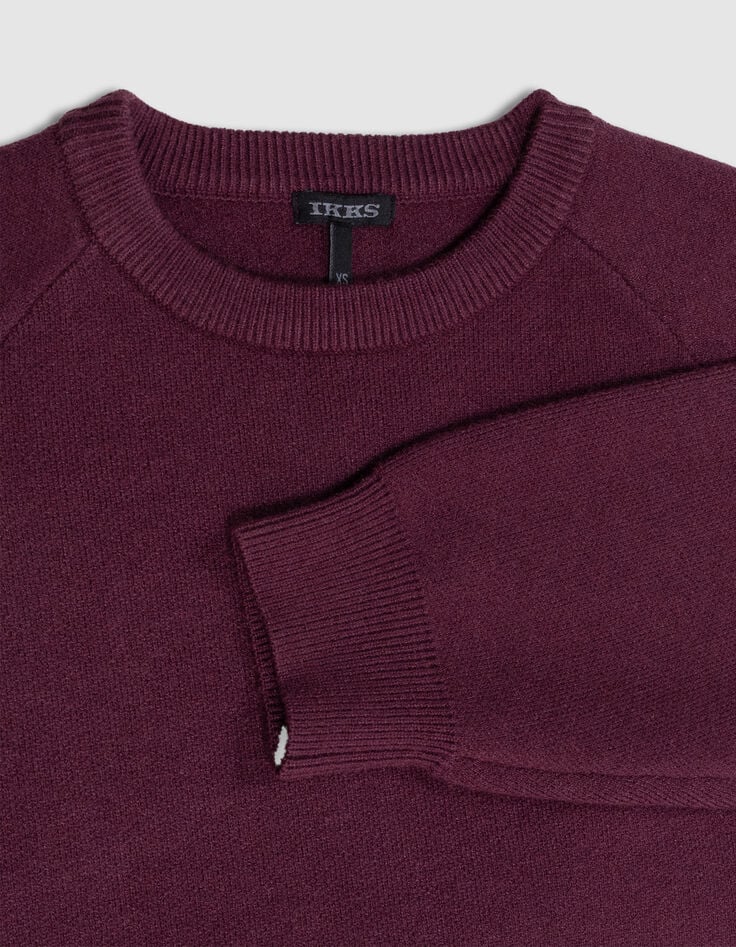 Robe pull bordeaux tricot fille-9