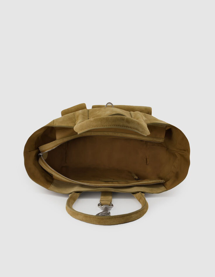 Die Tasche camel leder velour Damen-5