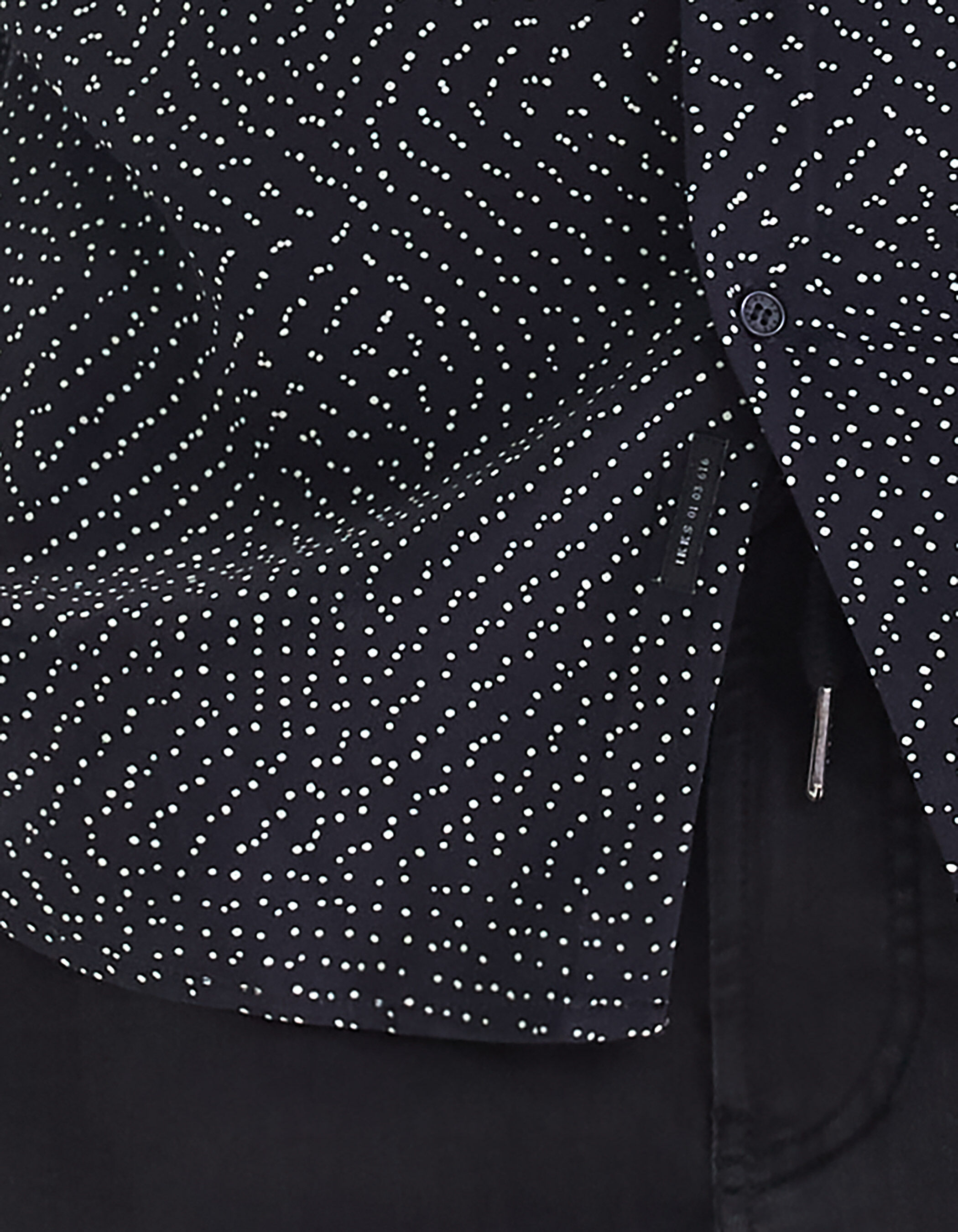 Camisa SLIM negra LENZING ECOVERO lunares rock hombre