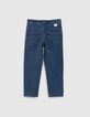 Girls' blue Waterless mom jeans, Ateba bracelet embroidery-3