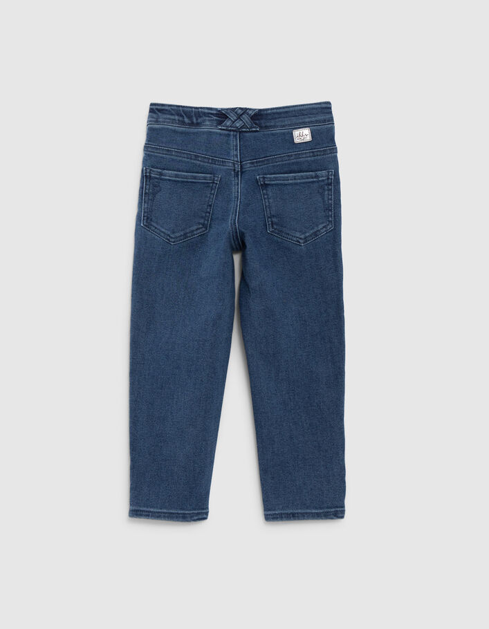 Blauwe waterless MOM-jeans met Atebas-borduursel meisjes - IKKS