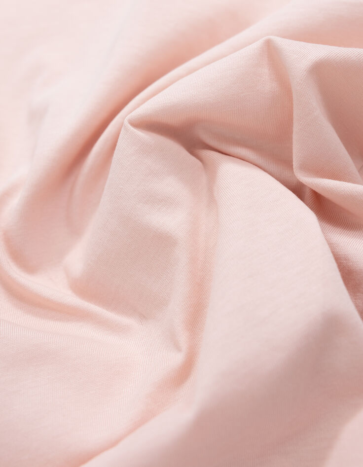T-shirt rose coton bio coeur en relief fille-8