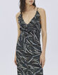 Robe longue kaki imprimé jungle camouflage Femme-2