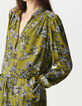 Blouse fluide verte imprimé floral Femme-5