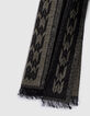 Fular caqui y negro jacquard motivo calaveras Hombre-3