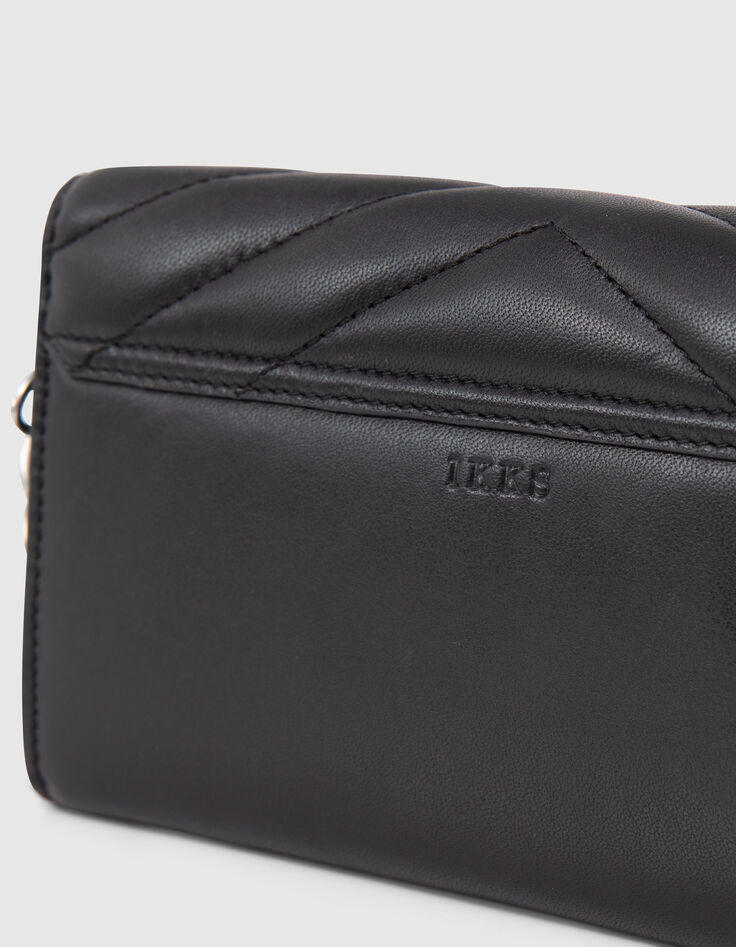Clutch estilo sobre negro cuero acolchado-4