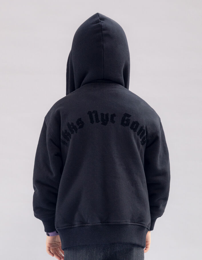 Boys’ black Sherpa/sweatshirt fabric reversible cardigan - IKKS