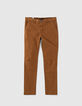 Boys’ dark brown chinos with braid waistband-1