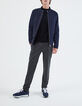 Men’s charcoal grey flannel SLIM joggers-7