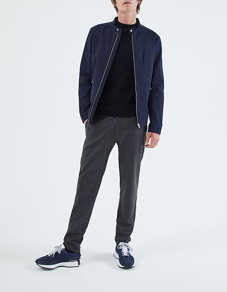 Men’s charcoal grey flannel SLIM joggers-7