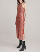 Dames midi-jurk met paillettenprint en arabesk print-1