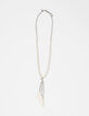 Collier sautoir perles et pompons femme-1