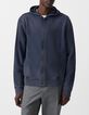 Cardigan encre &agrave; capuche molleton zipp&eacute; Homme-2
