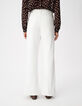 Jean bootcut blanc taille basse Femme-4