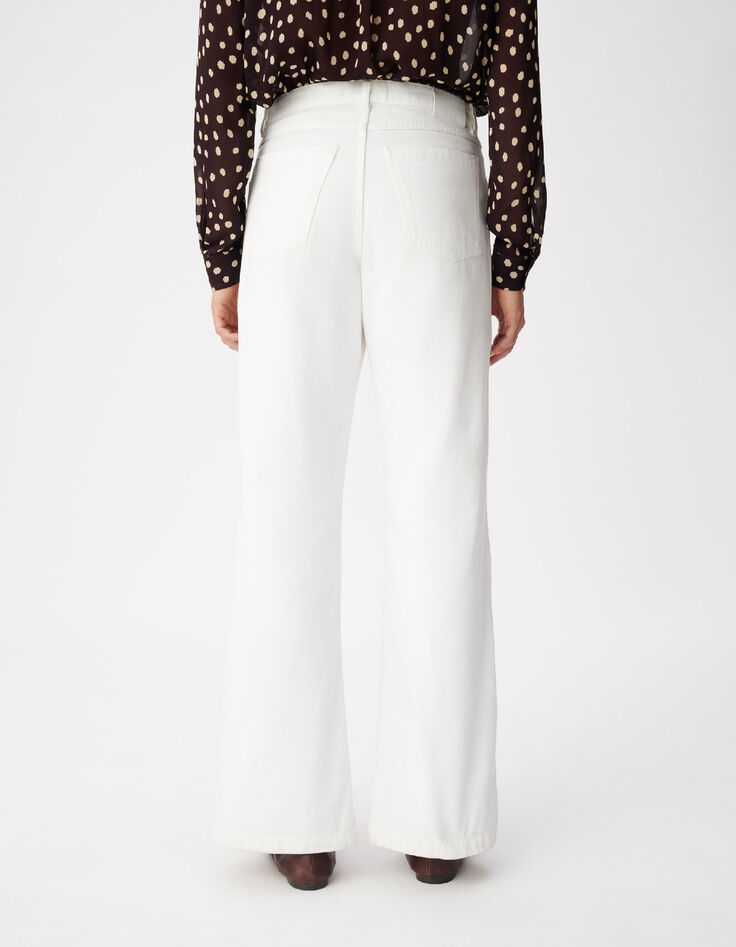 Jean bootcut blanc taille basse Femme-4