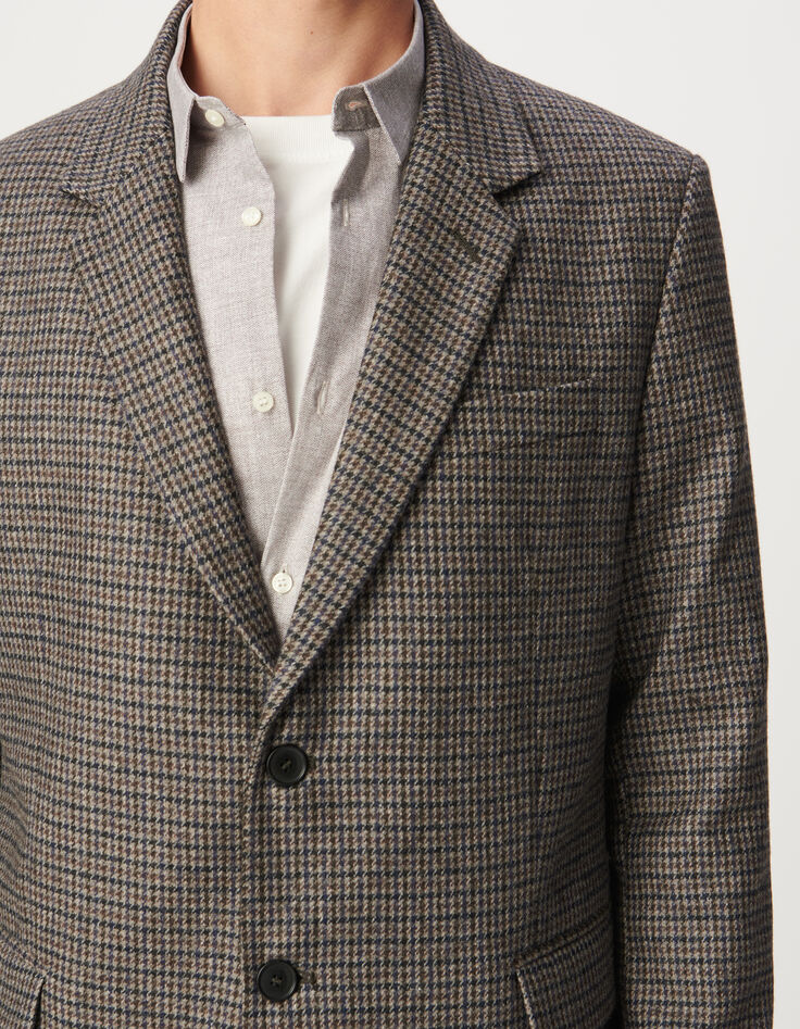 Blazer beige pata de gallo hombre-4