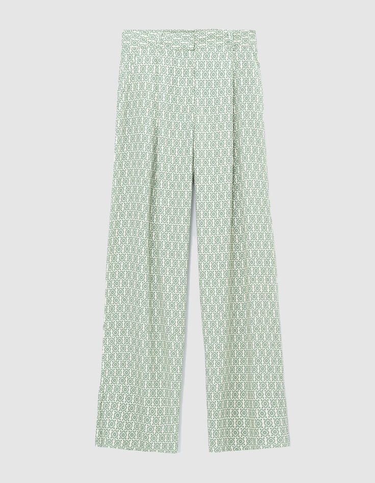 Grüne flüssige Hose LENZING™ ECOVERO™ ethnische Damen-5
